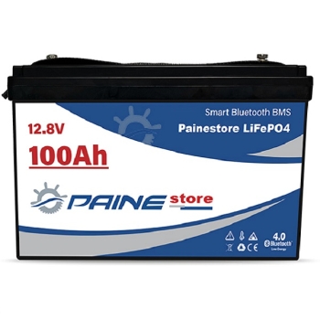 Batteria al Litio 12,8V 100Ah LiFePO4 Smart BMS con Bluetooth Painestore