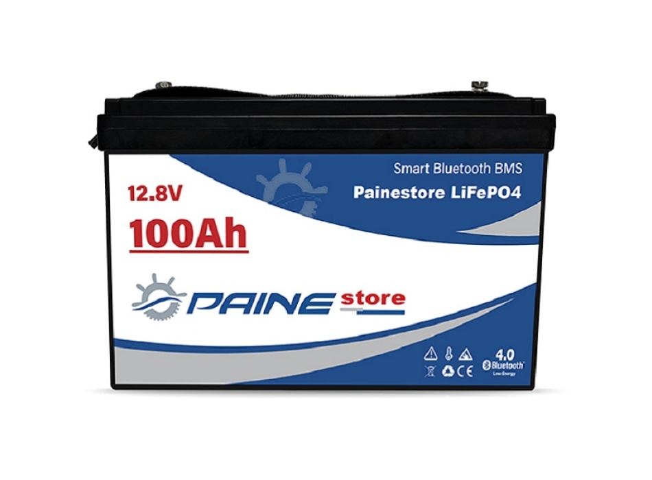 Batteria al Litio 12,8V 100Ah LiFePO4 Smart BMS con Bluetooth Painestore