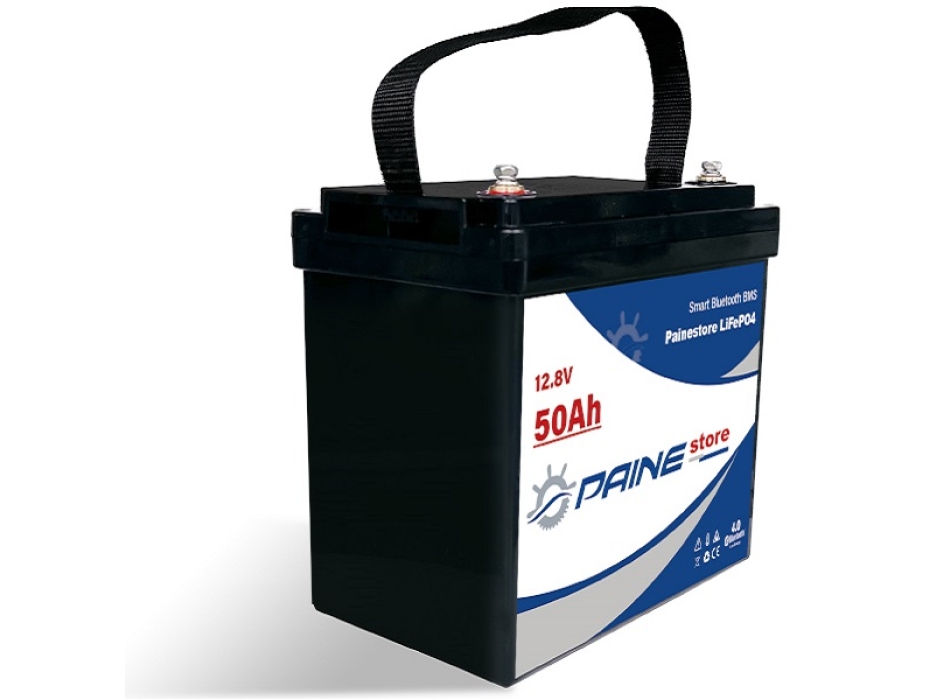 Batteria al Litio 12,8V 50Ah LiFePO4 Smart BMS  Painestore