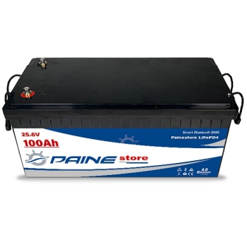 Batteria al Litio 24V 100Ah LiFePO4 Smart BMS con Bluetooth Painestore