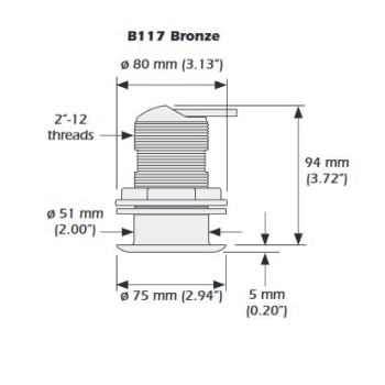 Garmin trasduttore B117 pass. bronzo Painestore