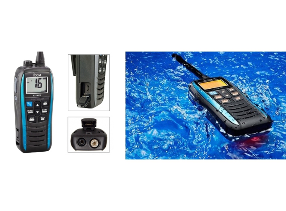 impermeabile, blu Icom M25  Ricetrasmettitore VHF palmare nautico 