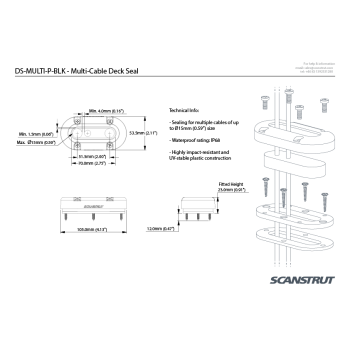 Scanstrut DS-MULTI kit multi passacavi stagno Painestore