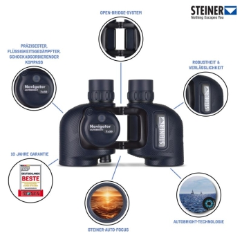 Steiner Binocolo Navigator Autobright 7X50c con bussola  Painestore